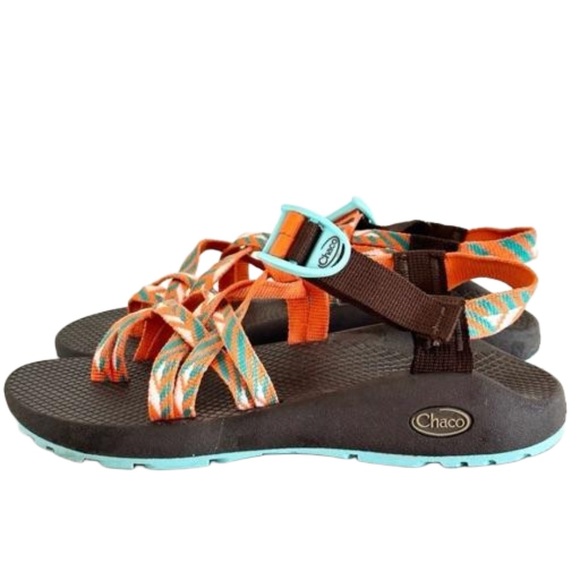 Chaco Shoes - Chaco ZX2 Orange Aqua Tunnel Tango 8 Performance Hiker Camper Water Shoe